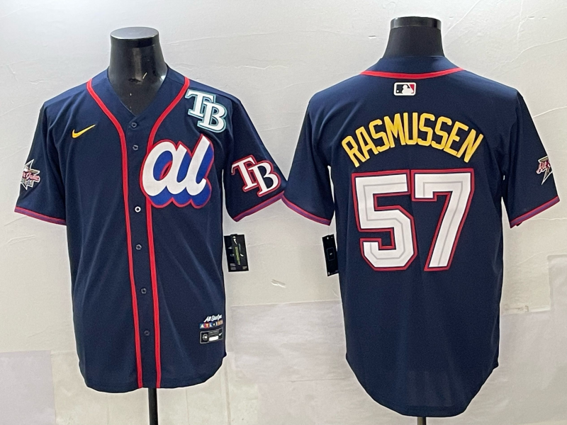 Men Texas Rangers #57 Rasmussen blue 2025 MLB All Star Jersey 001->texas rangers->MLB Jersey